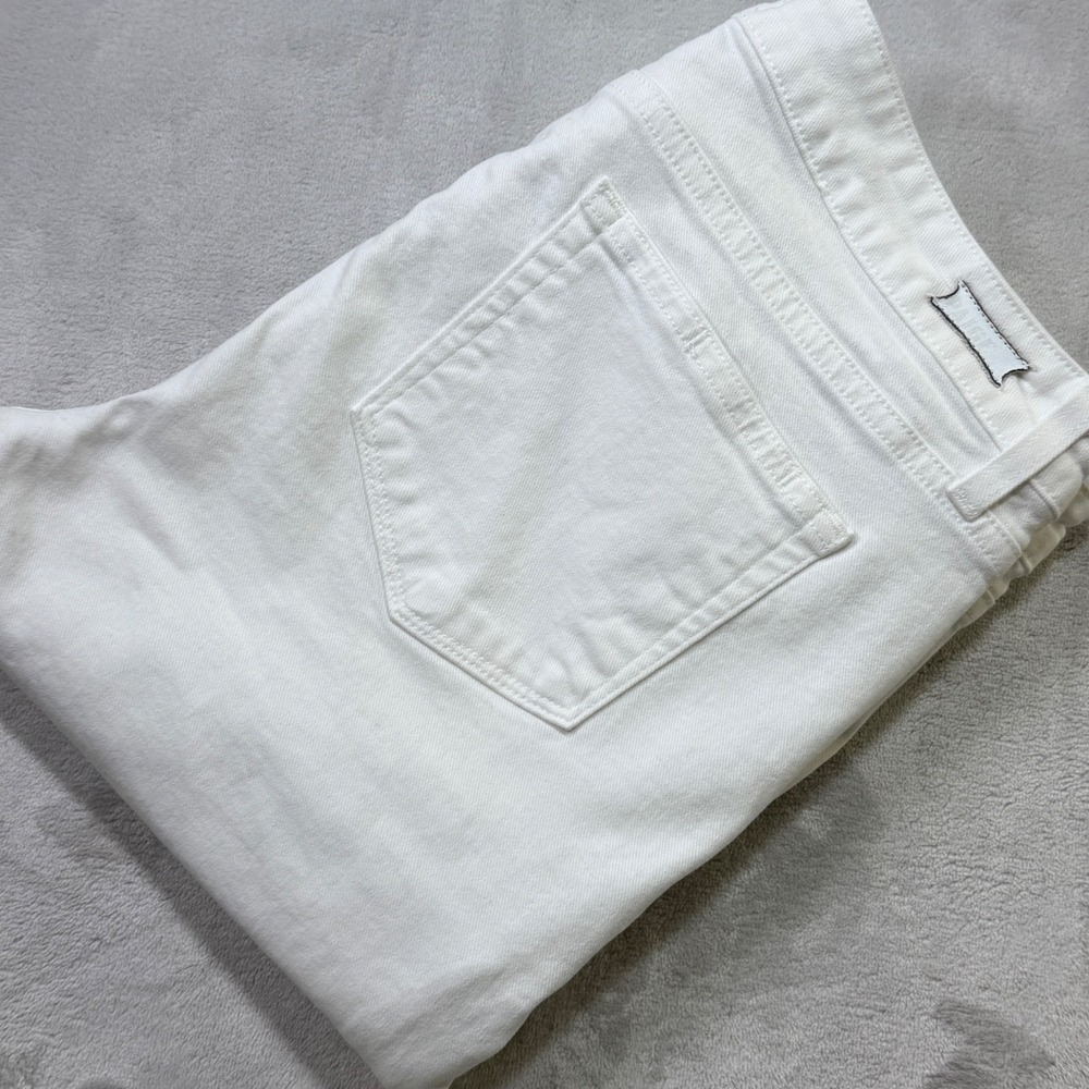 PAIGE Skyline Ankle Peg Jeans Size 32 White Skinny Made in USA